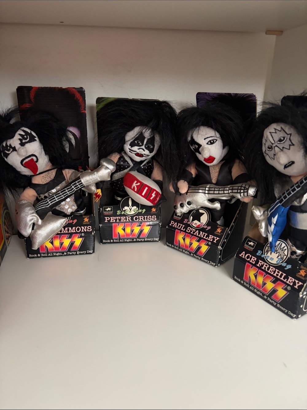 Kiss band Kiss Peter Criss Plush Doll — Black, White & Red Details